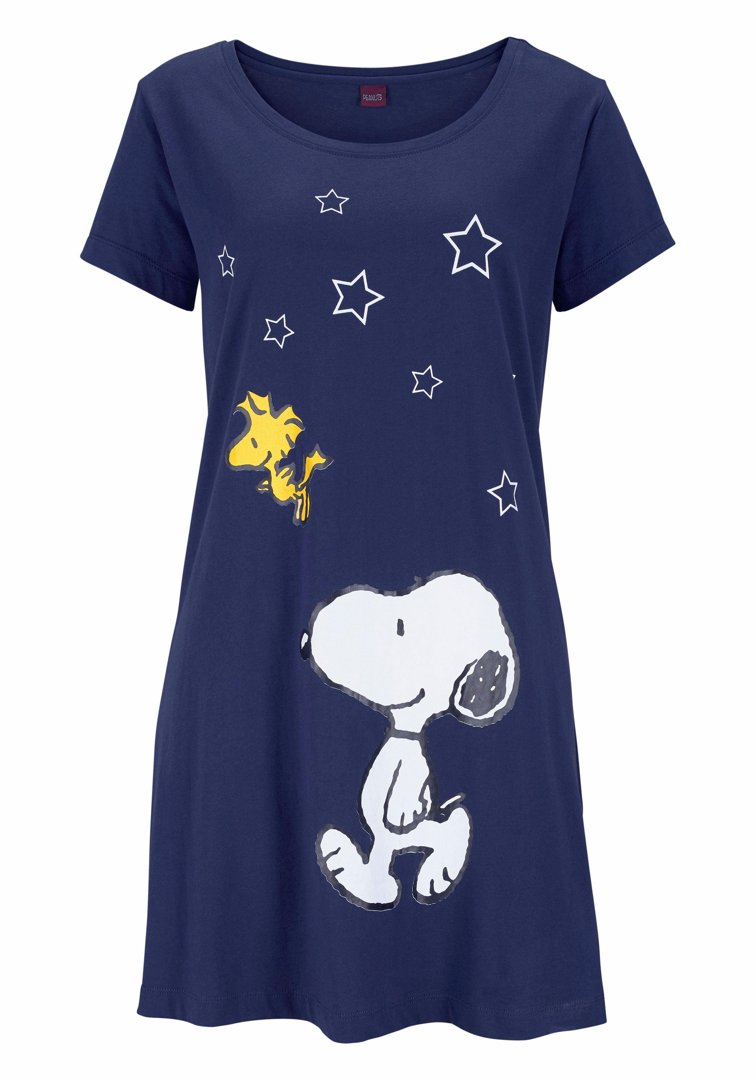 PEANUTS Sleepshirt mit Snoopy-Print in Minilänge