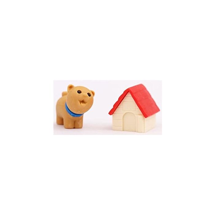 Puzzle Radierer Hund mit Hundehütte