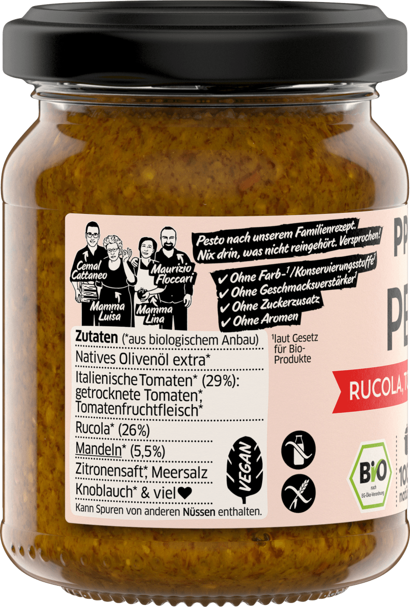 Pesto, Rucola, Tomate & Mandeln, 120 g