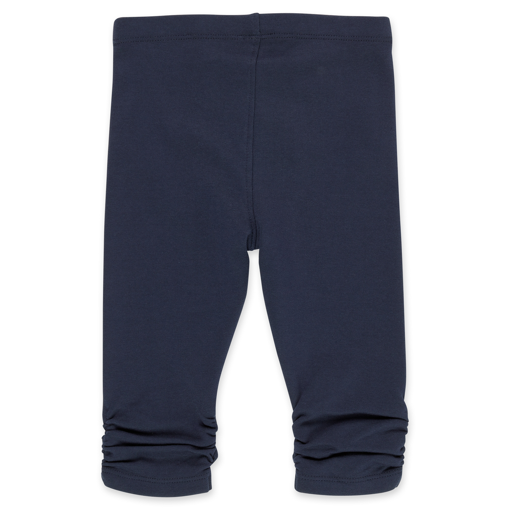 Dunkelblaue Kinder Capri Leggings, gerafft