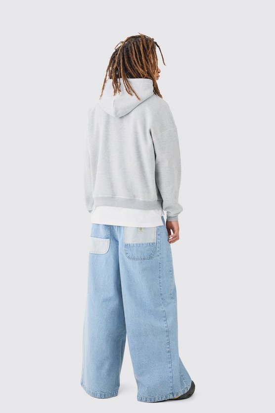 Kastiger Oversize Hoodie mit Print