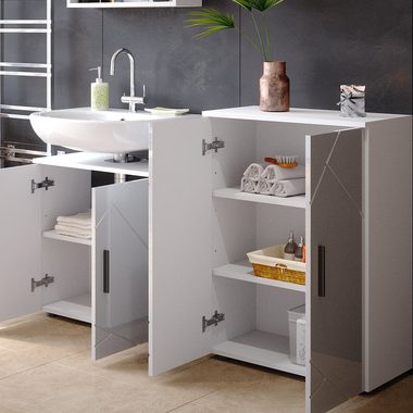 Vicco Midischrank Badezimmerschrank IRMA Weiß Hochglanz