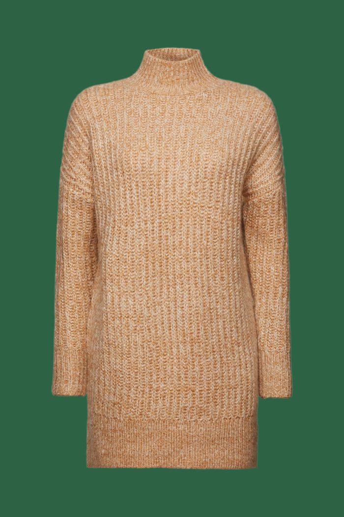 Grobstrick-Pullover mit Stehkragen