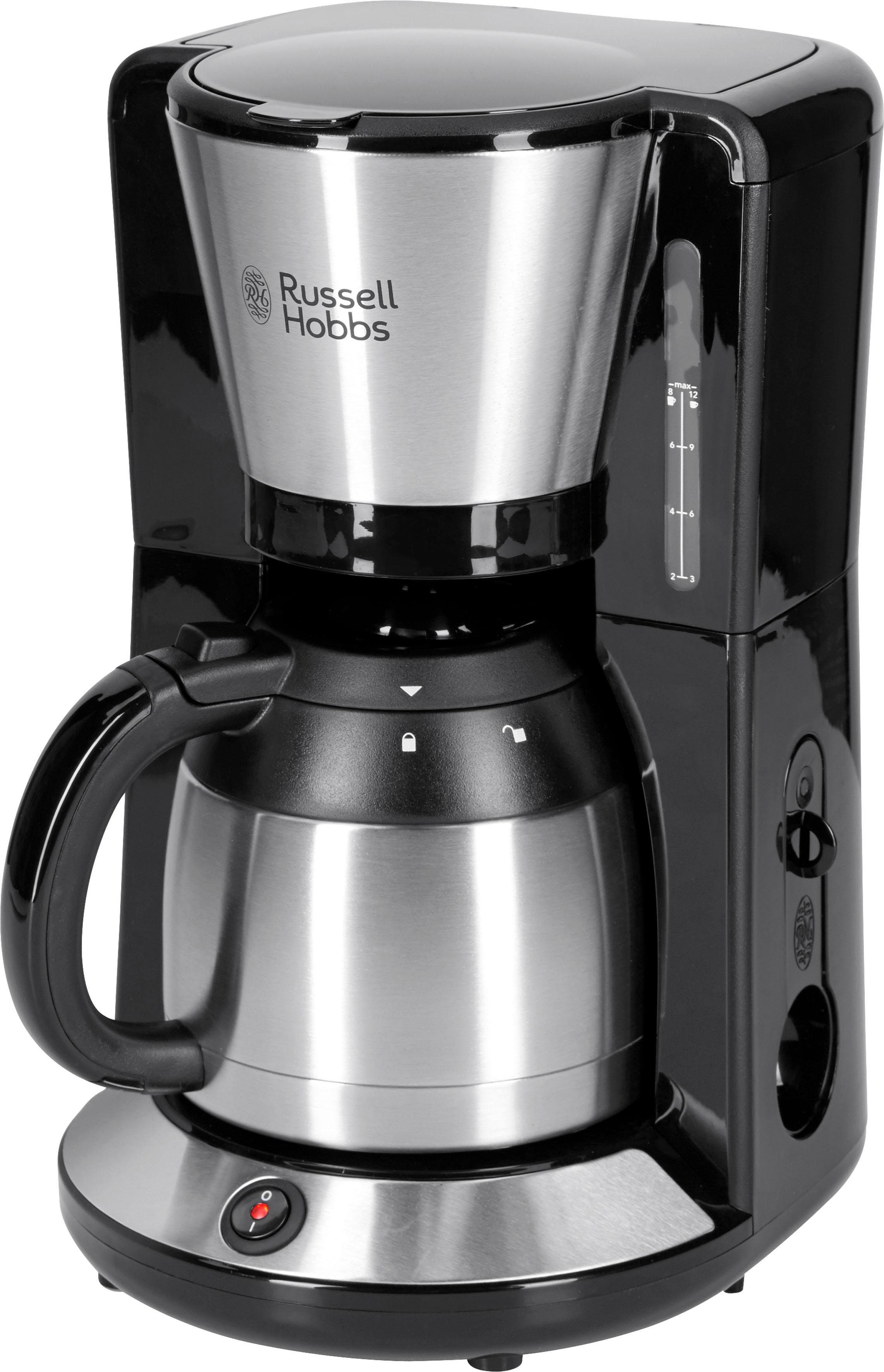 RUSSELL HOBBS Filterkaffeemaschine Adventure 24020-56, 1l Kaffeekanne, Papierfilter 1x4, mit Thermokanne, 1100 Watt, Edelstahl gebürstet