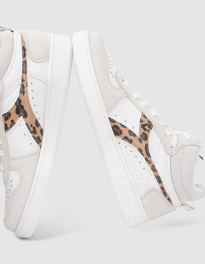 Baskets blanches et imprimé léopard Diadora® femme