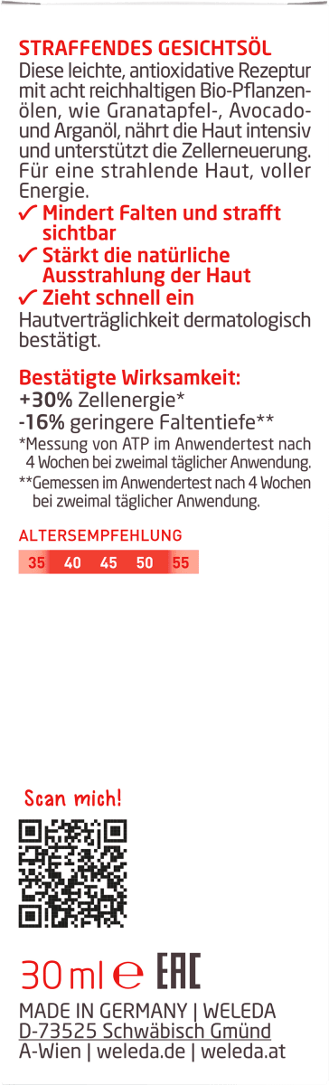 Gesichtsöl straffend Granatapfel, 30 ml