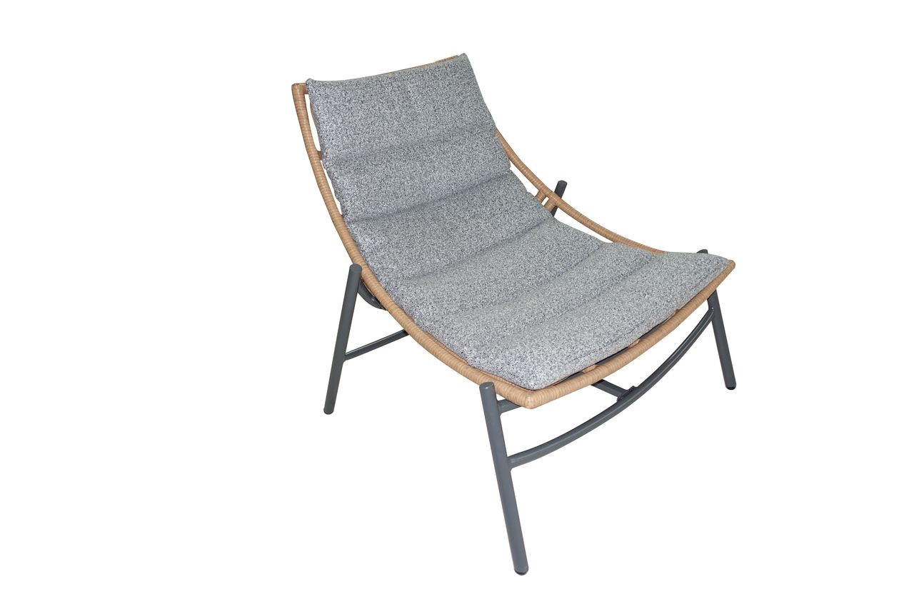 Happy Home Happy Home 3 tlg. Rattan Gartenset mit Sitzkissen HGS52-GRA, grau