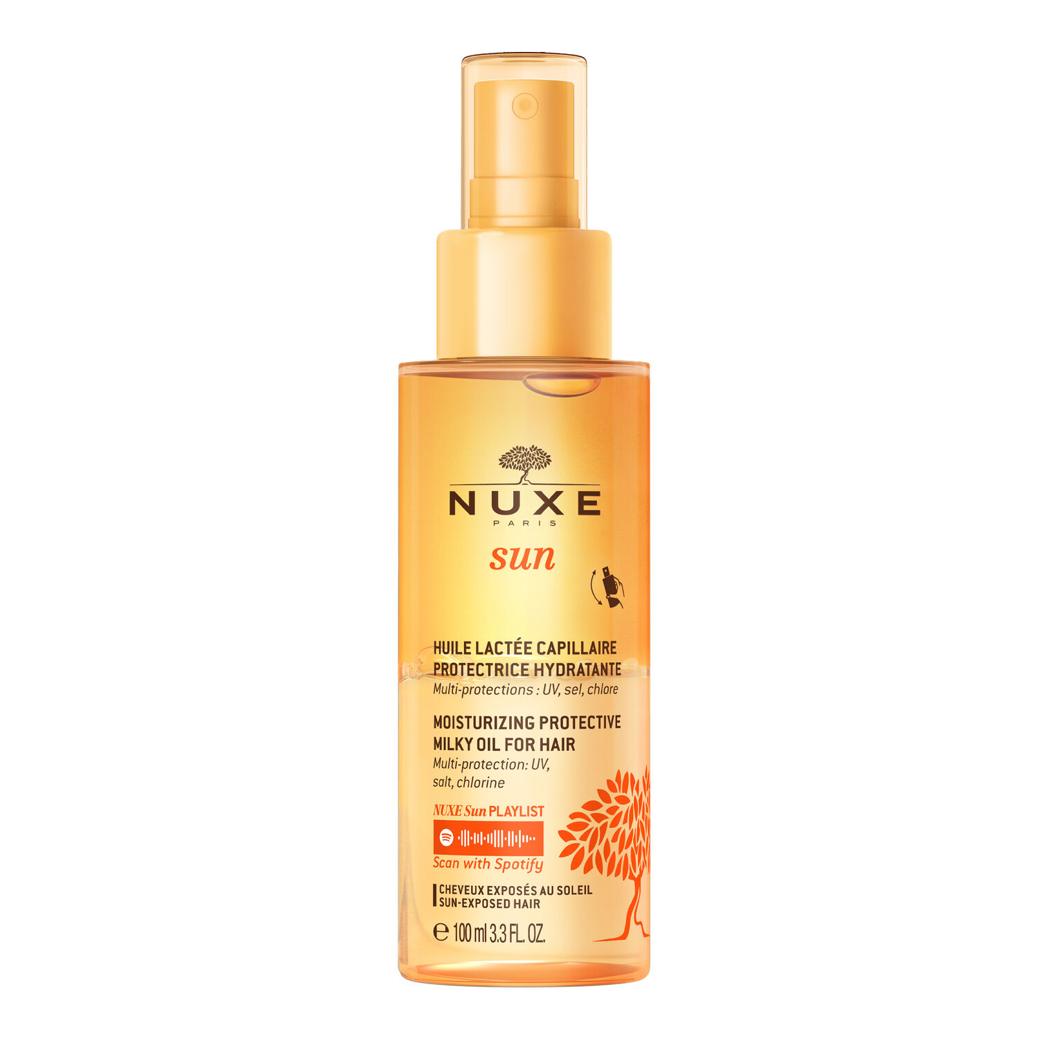 Nuxe Huile Lactée Capillaire Protectrice Hydratante Nuxe Sun - Tous types de cheveux - 100ml