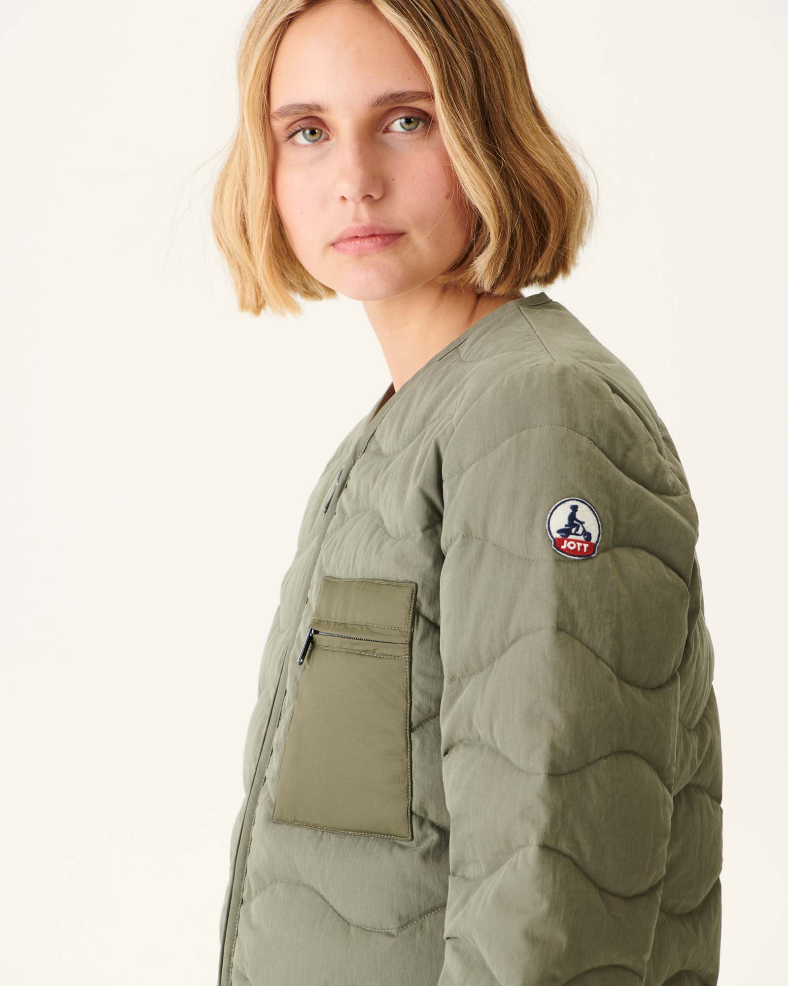 Veste zippée Col V Army Alexia