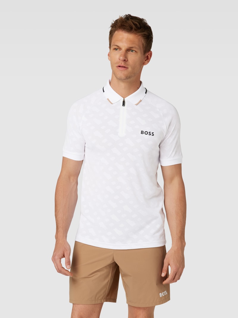 Poloshirt mit Label-Detail Modell 'Philix' in weiß