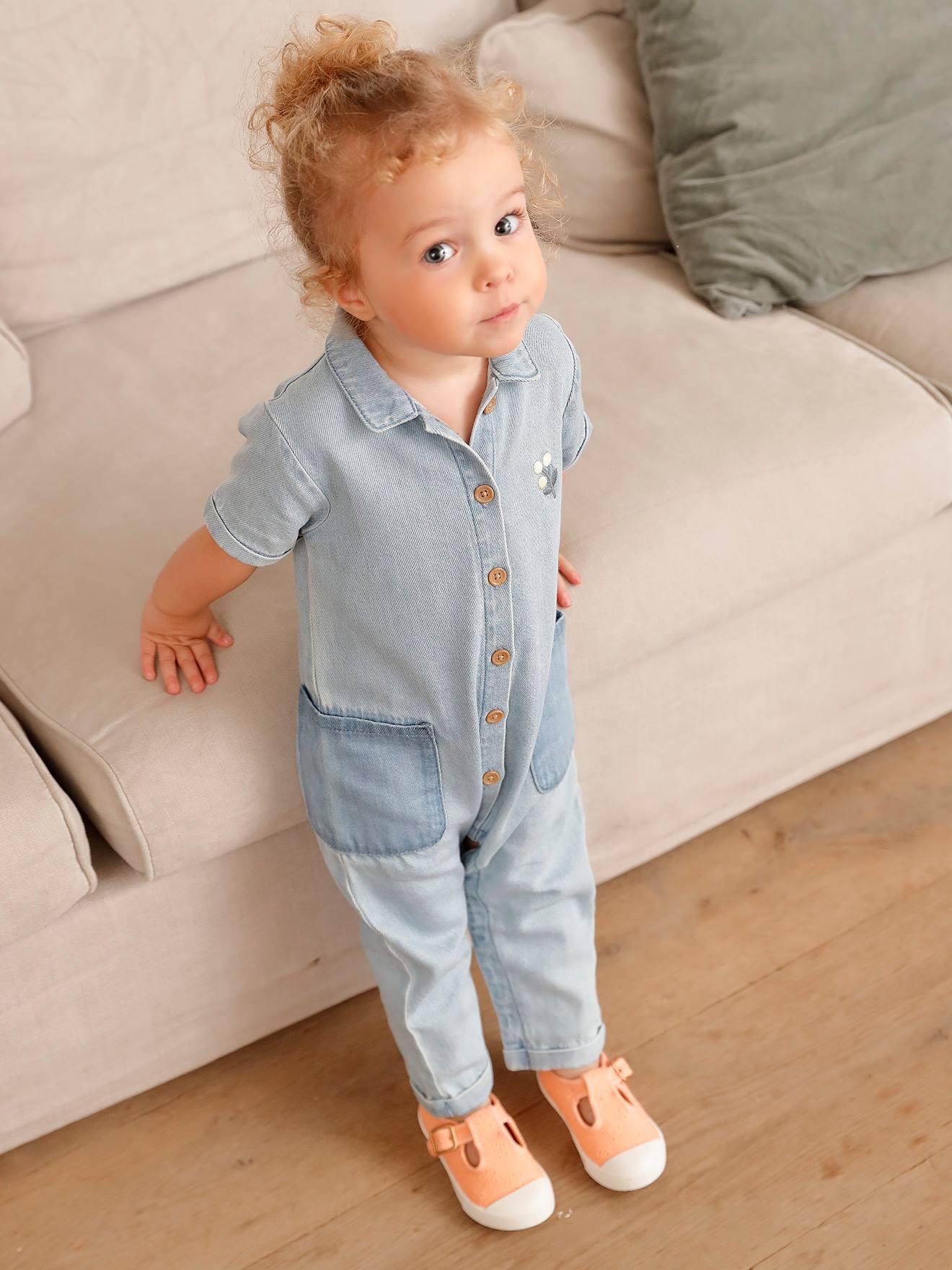 Vertbaudet Baby Jeans-Overall - bleached