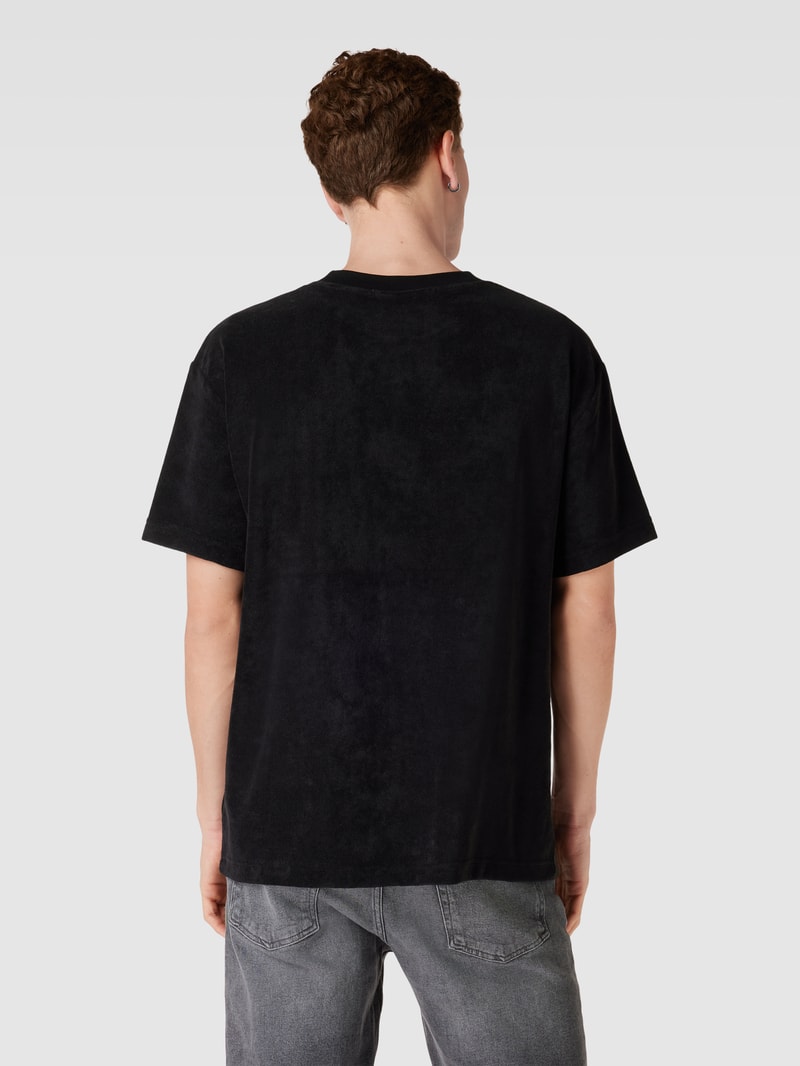 T-Shirt mit Label-Detail Modell 'TOWELLING' in black