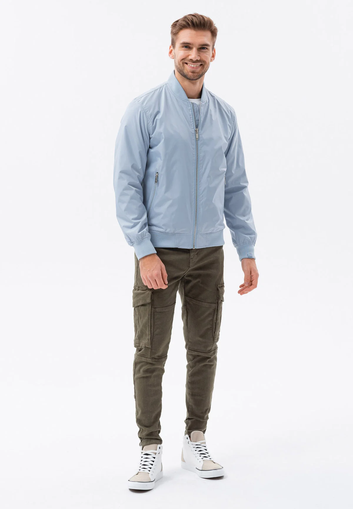 Chaqueta bomber ligera con efecto degradado