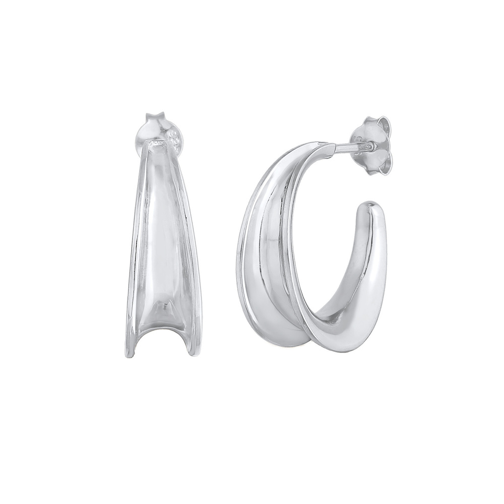 Elli Elli Boucles d'Oreilles Créoles pour dames en forme d'arche en argent sterling 92 Boucles d'oreilles
