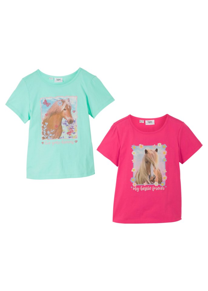 Mädchen T-Shirt (2er Pack) aus Bio-Baumwolle