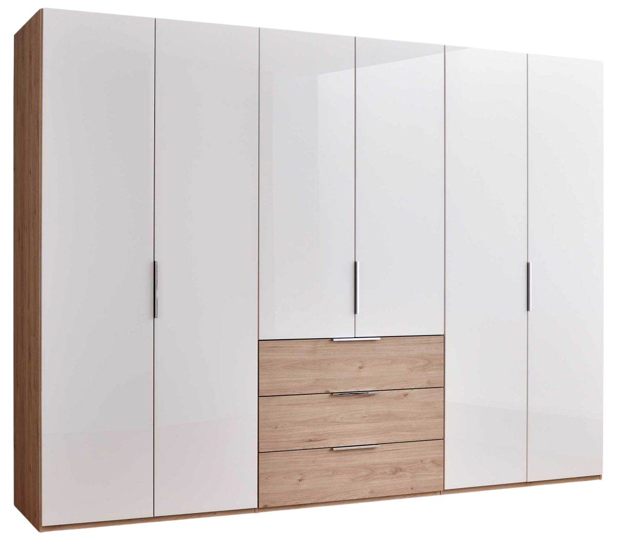 Nolte Drehtürenschrank 6-türig Horizont Weißglas