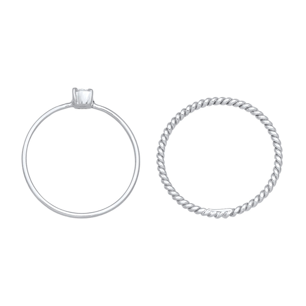 Elli Elli Bague Ensemble de bagues pour femmes Blogger Tordu Trend avec pierre de zirc Bague