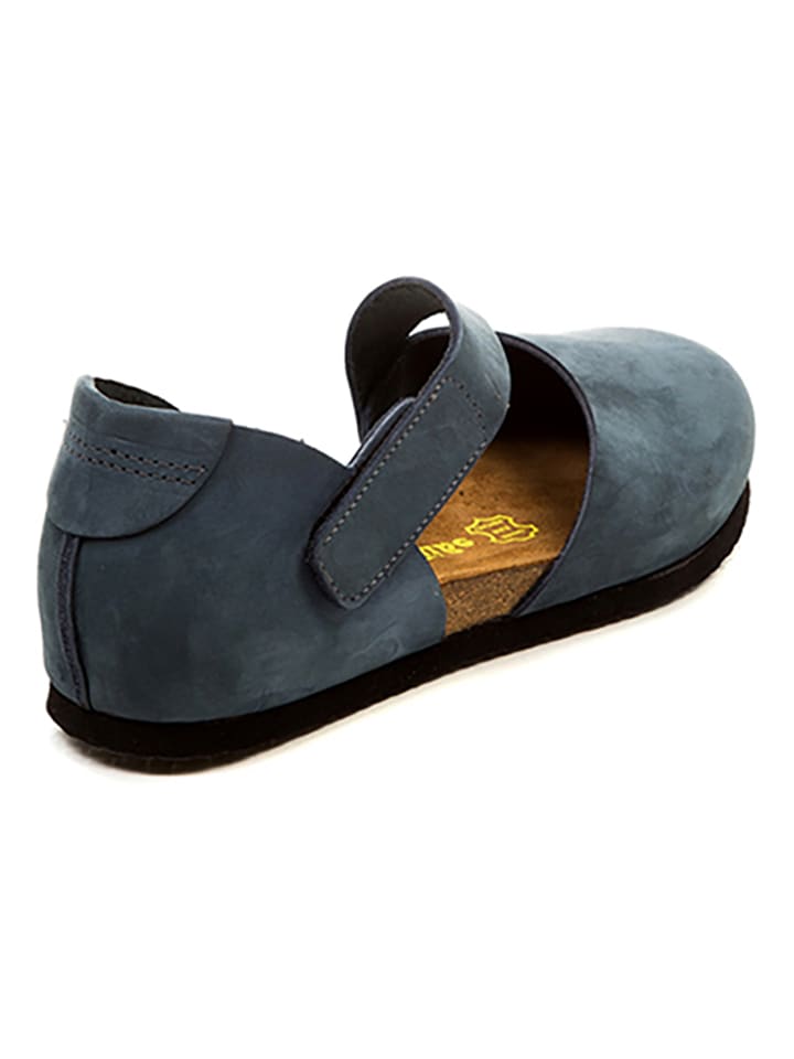 Comfortfusse Leder-Ballerinas in Dunkelblau günstig kaufen