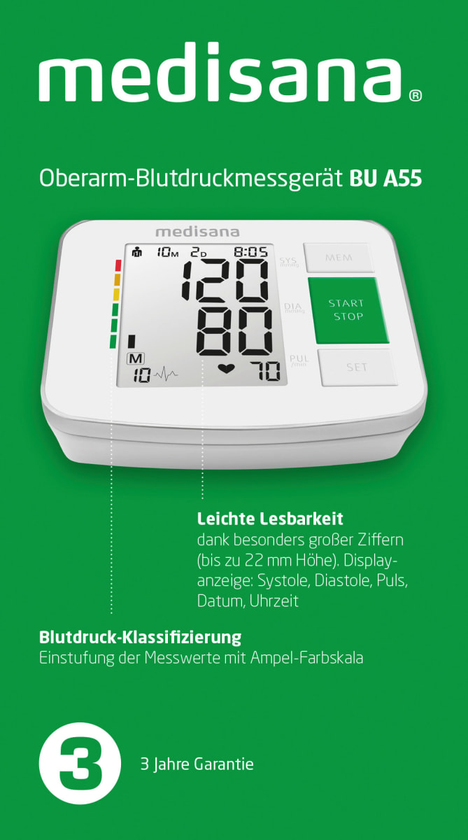 Oberarm-Blutdruckmessgerät A55, 1 St