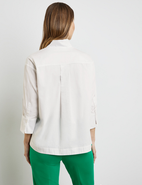 3/4 Arm Bluse mit Quetschfalte