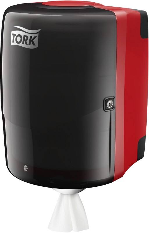 Tork Performance 653008 Rollenspender mit Zentralentnahme Kunststoff Schwarz, Rot