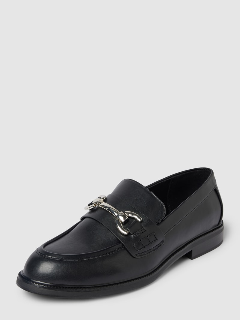 Penny Loafer in Leder-Optik Modell 'HORSEBITE' in schwarz