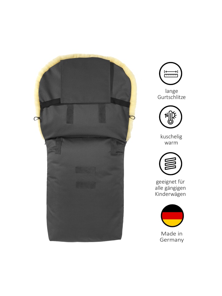 Hofbrucker Lammfell-Fußsack Putzi für Kinderwagen und Buggy in Grau günstig kaufen onesize