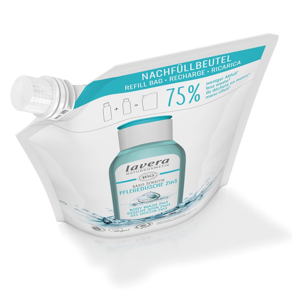 Lavera Basis Sensitiv Pflegedusche 2 in 1 Nachfüllbeutel 500 ml