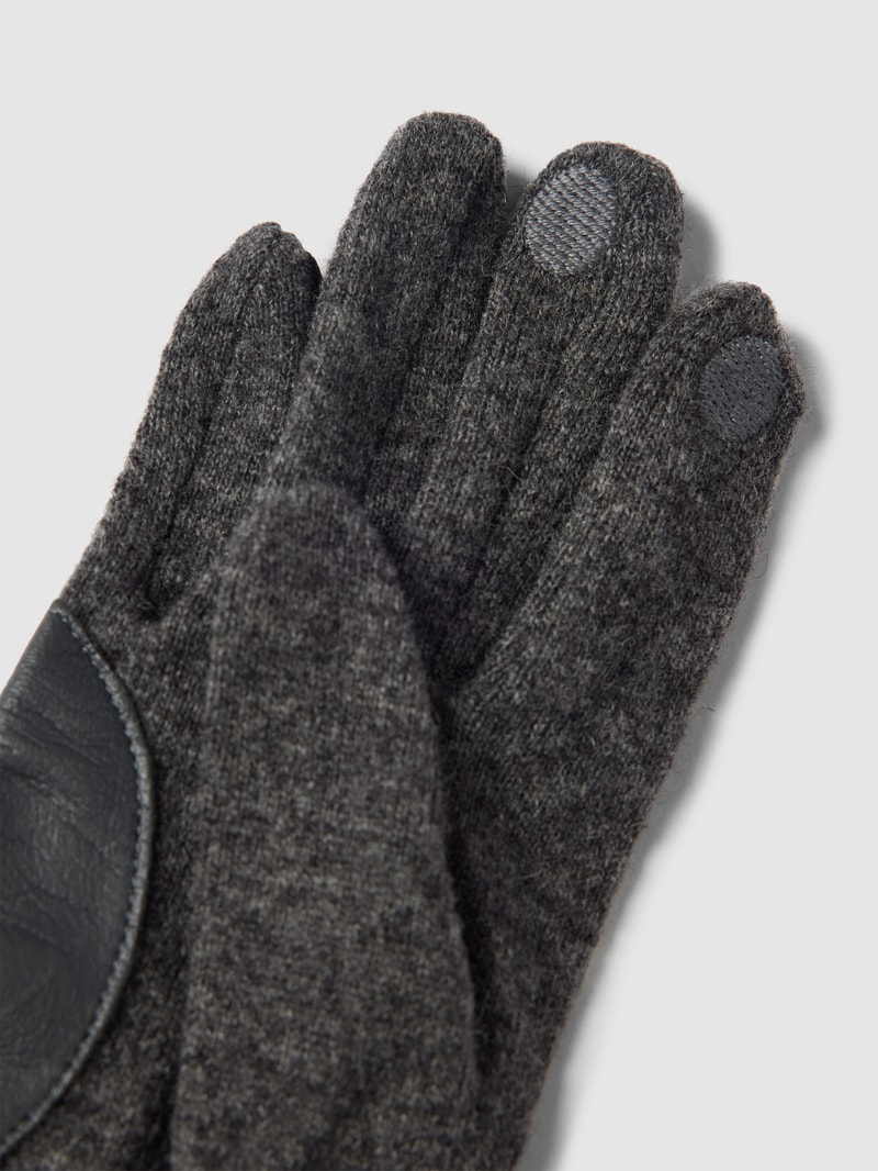 Touchscreen-Handschuhe mit Lederbesatz Modell 'Sport Nappa Glove' in anthrazit