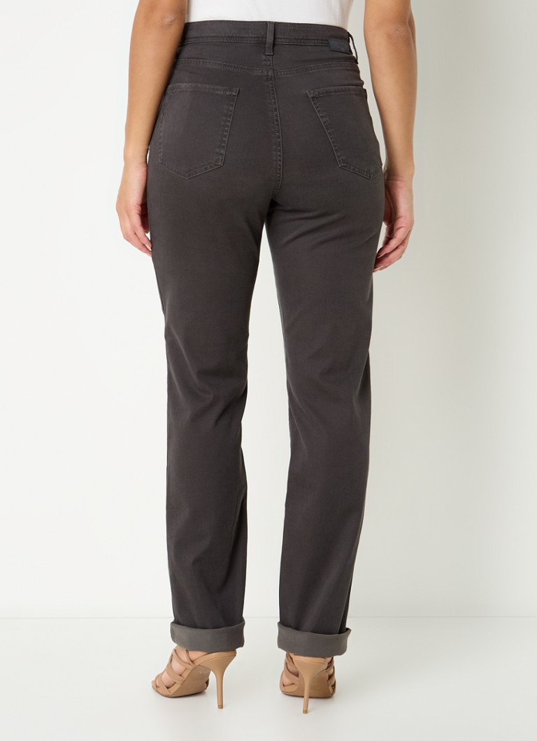 Calça chino BRAX Carola de cintura média e corte slim em mistura de lyocell