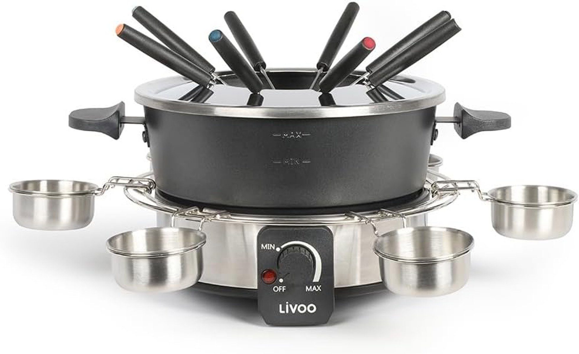 LIVOO Raclette und Fondue-Set DOC264 Elektrisches Fondue-Set, 1000 W