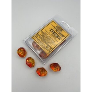 Gemini Translucent Red-Yellow/gold Set of 10 d10s