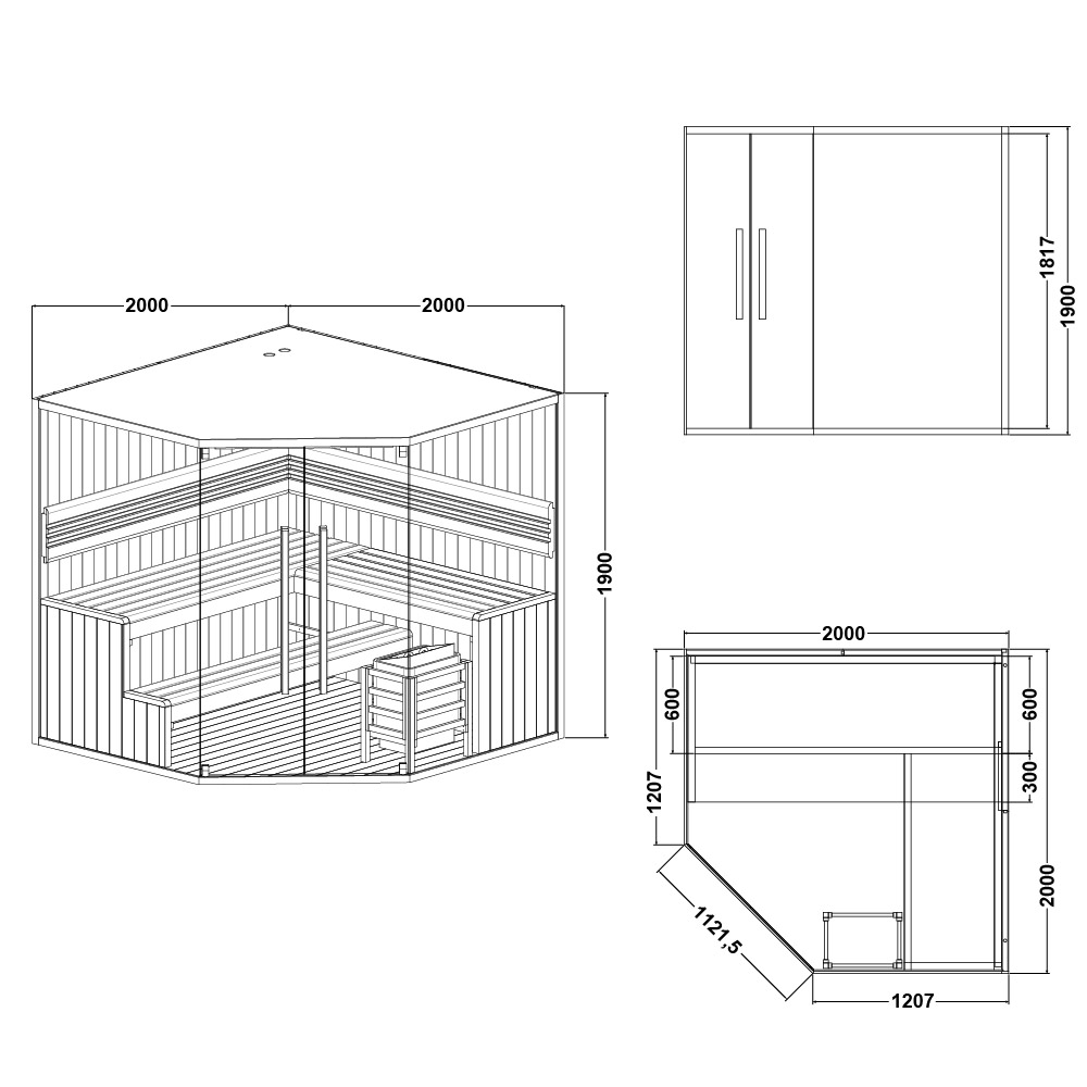Home Deluxe Traditionelle Sauna SHADOW - XL BIG