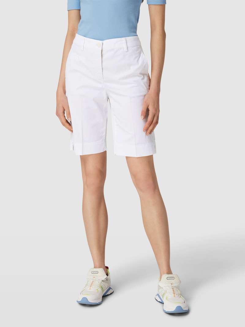 Chino-Shorts mit Bügelfalten Modell 'Marilyn' in weiß