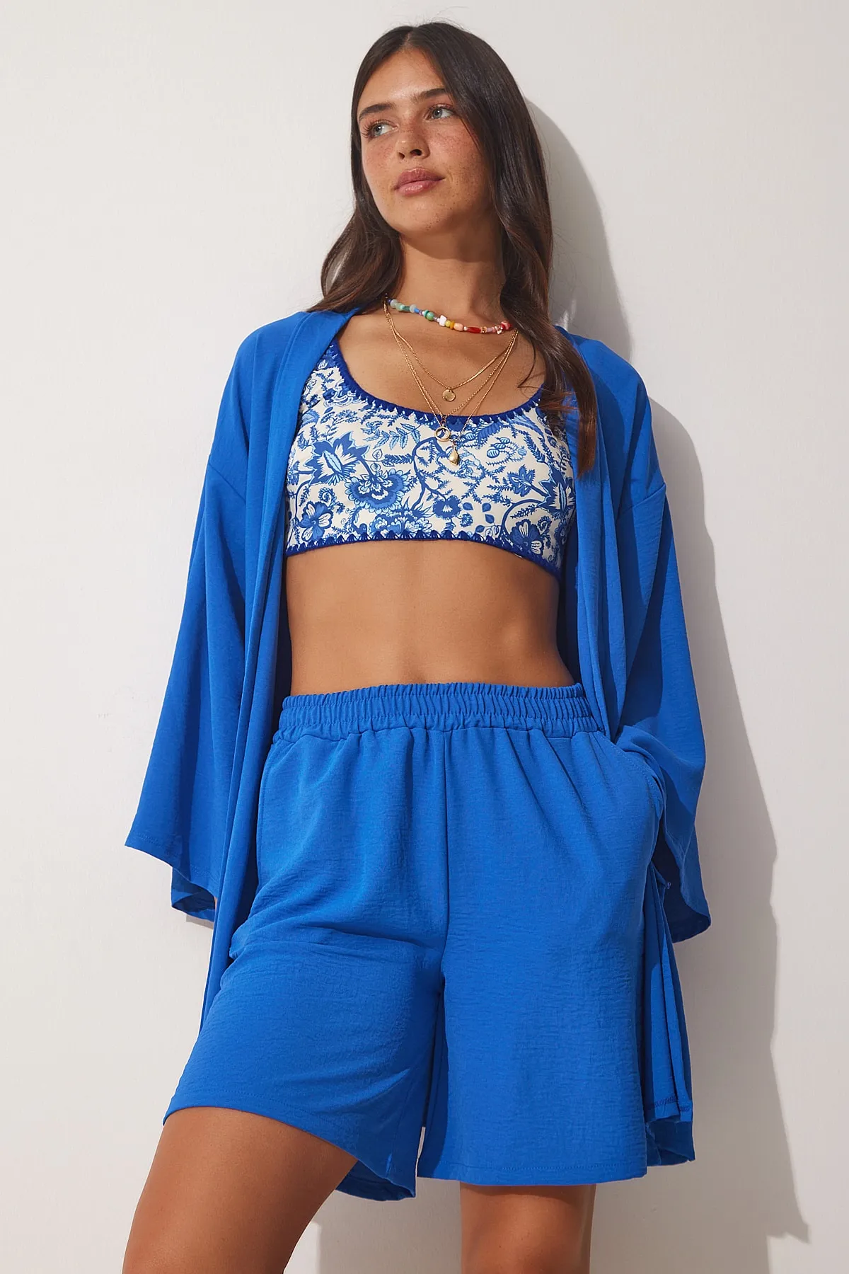 Happiness İstanbul  Zweiteiler - Blau - Oversized