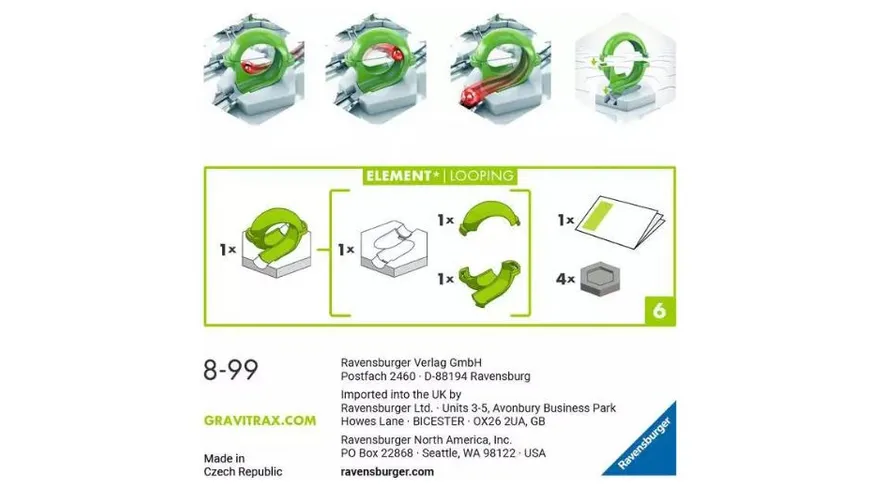 Ravensburger Beschäftigung - GraviTrax Element Looping - Kugelbahn-Erweiterung
