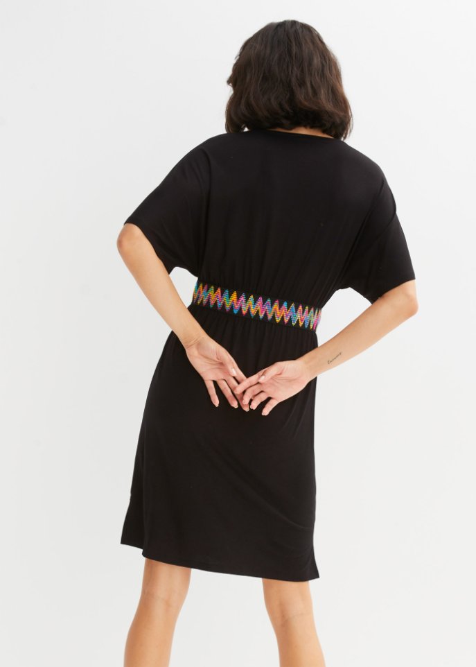 Jerseykleid mit dekorativem Tape