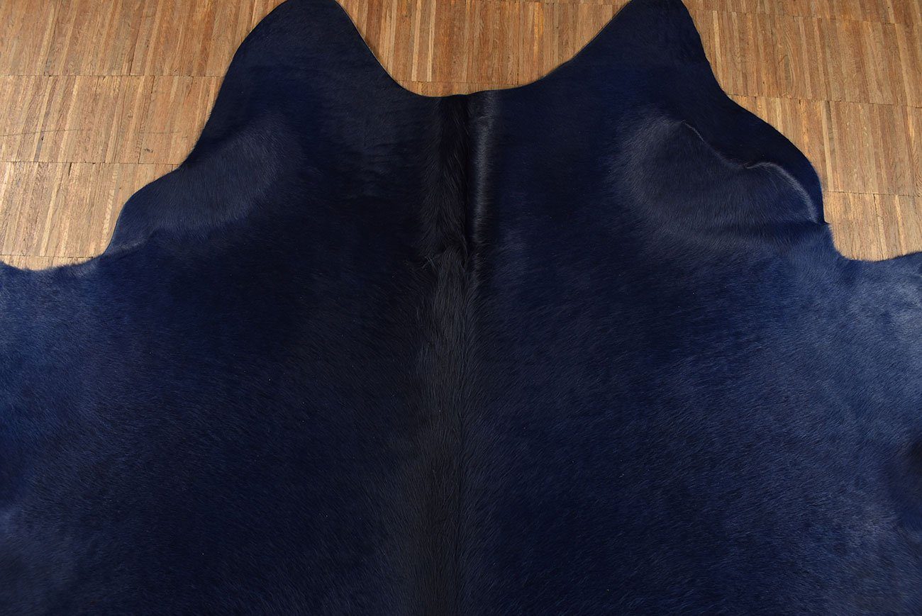Fellteppich Kuhfell Marine Blau Rinder Fell Teppich 200 x 190 cm, KUHFELL online & NOMAD