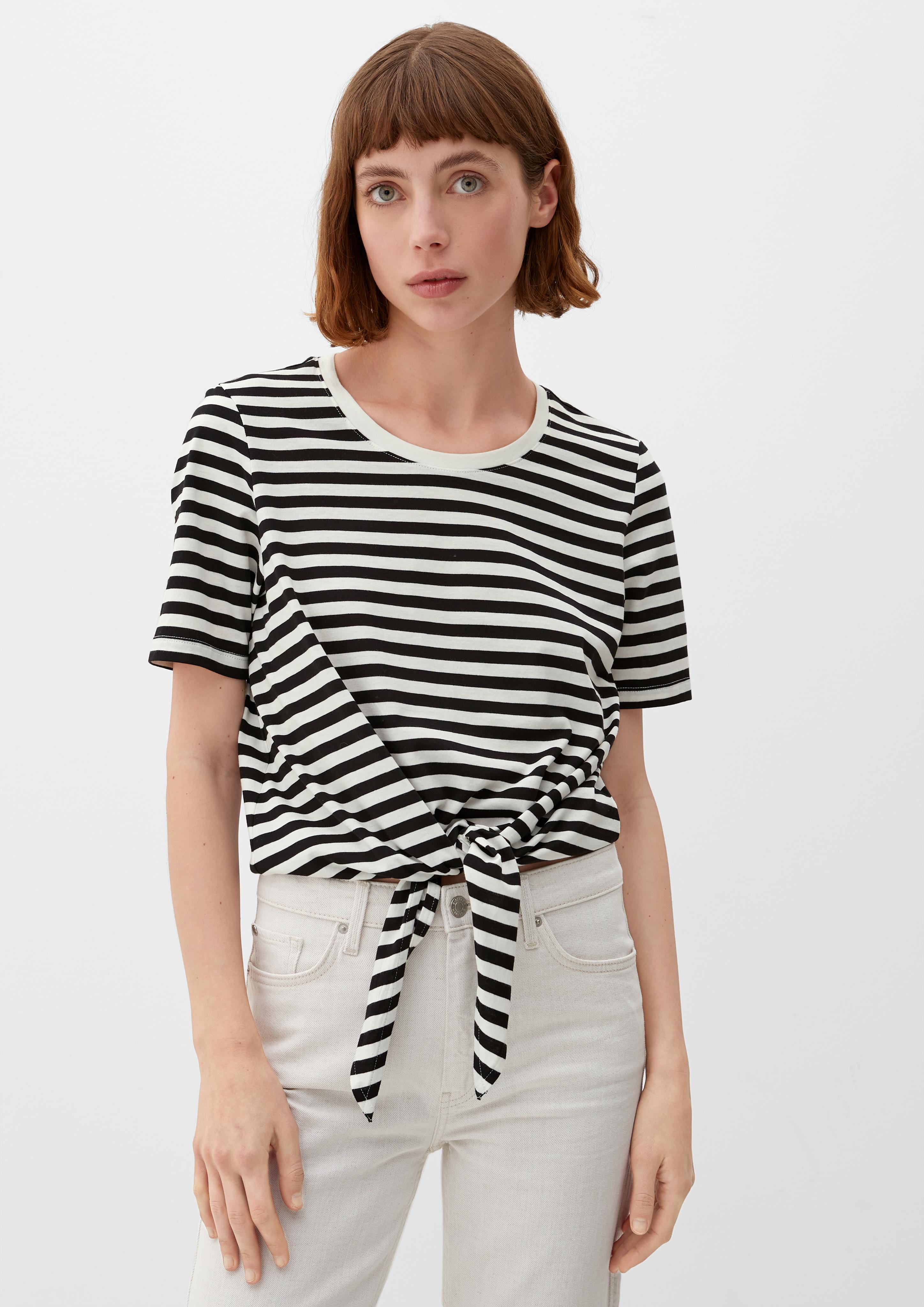 Streifenshirt mit Knoten-Detail  2130318-99G9