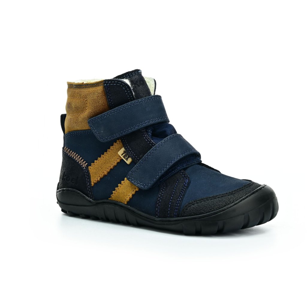 Koel4kids Milo 2.0 Hydro WP Navy/Cognac Winterbarfußschuhe