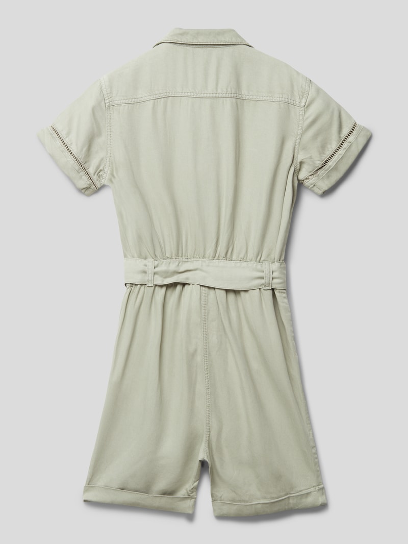 Playsuit mit Bindegürtel in schilf