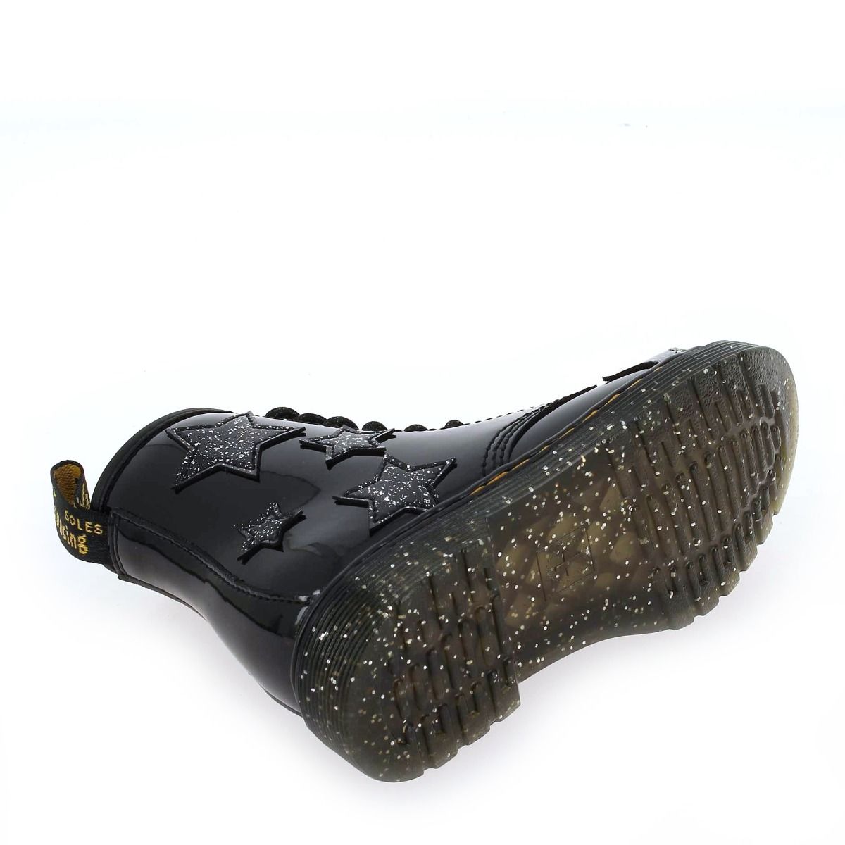 Dr Martens  1460 PATENT LAMPER & COSMIC GLITTER - Noir Glitter
