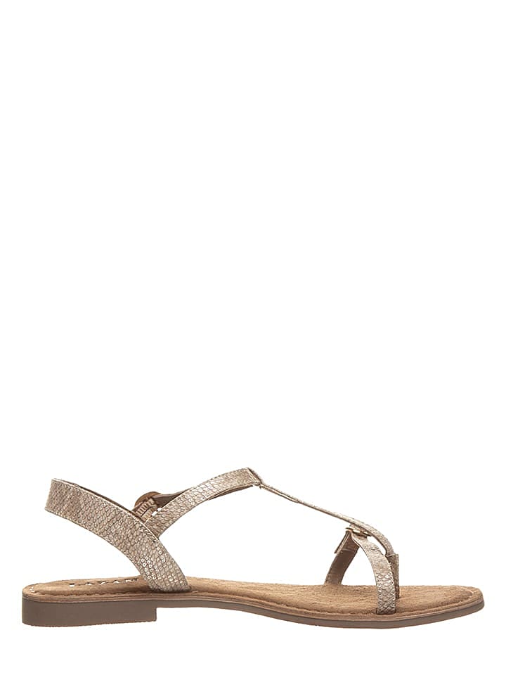 Lazamani Leder-Zehentrenner in Beige günstig kaufen 38