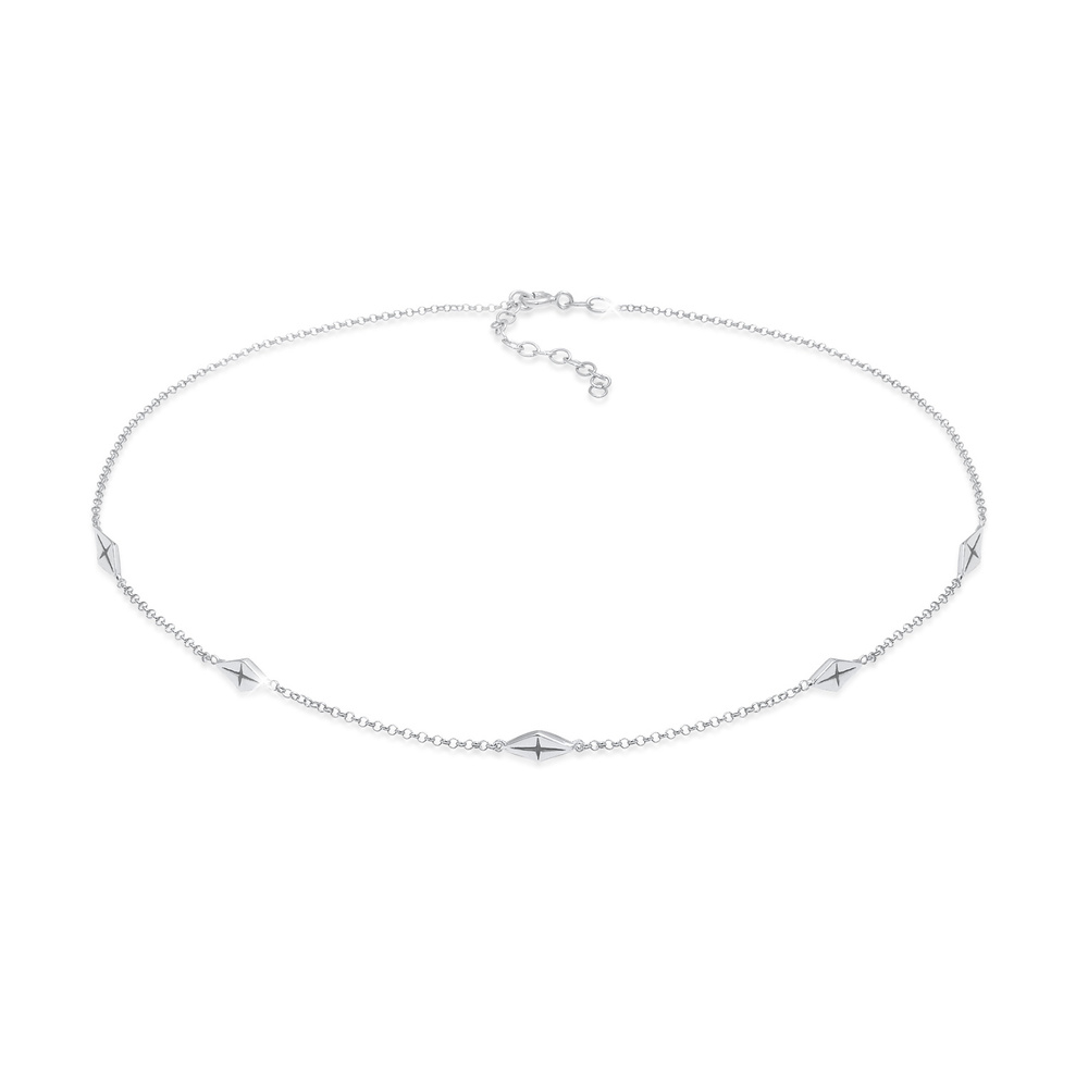 Elli Elli Collier Géo minimaliste en 925/1000 argent massif collier