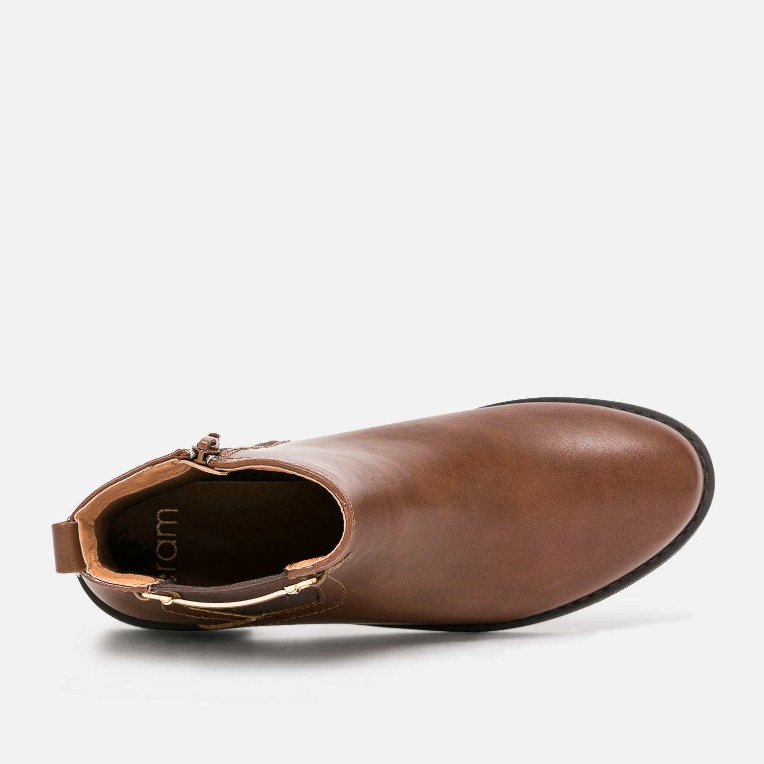 Boots marron avec mors métal doré