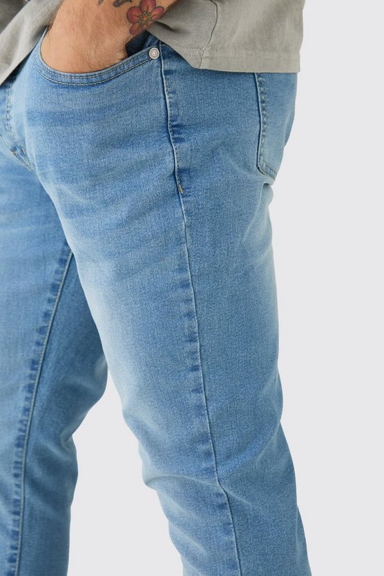 Skinny Stretch Schlagjeans in Hellblau