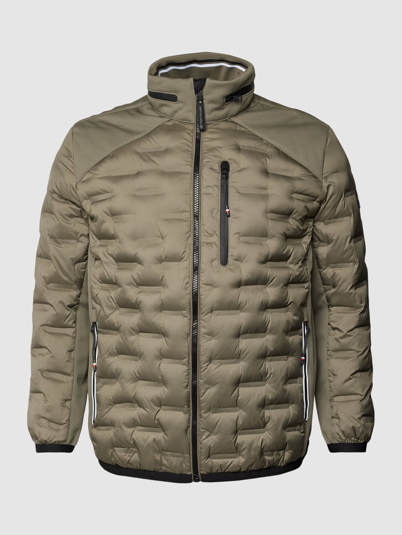PLUS SIZE Steppjacke mit Brusttasche Modell 'Hybrid' in olivgrün