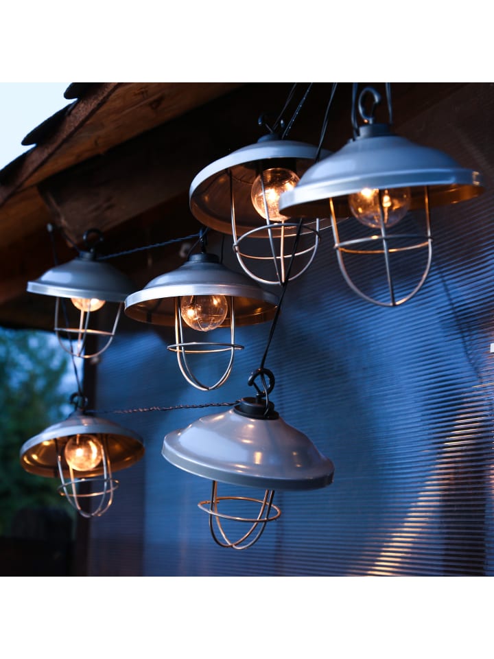 MARELIDA LED Solar Lichterkette Fabriklampen in grau - L: 2,5m günstig kaufen onesize