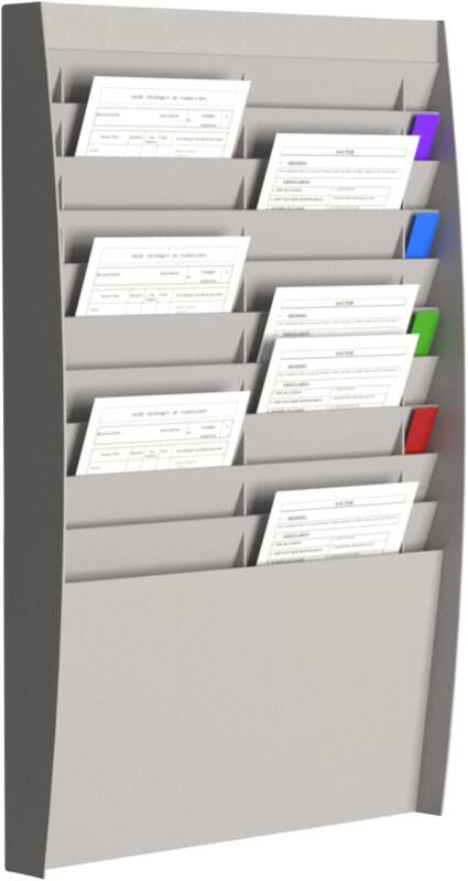 Paperflow DIN A4 Prospektständer Wandmontiert Grau Polystyrol DIN A4 V2X10.02 54,4 (B) x 86,5 (H) cm