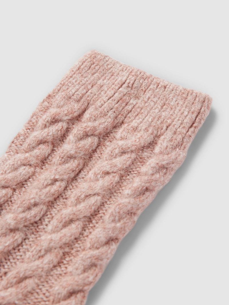 Socken mit Zopfmuster in rosa
